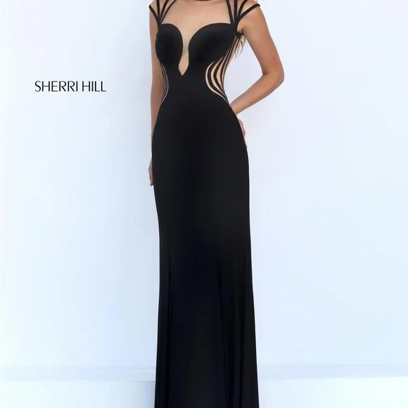 Beautiful Black Sherri Hill Formal Dress - Size 0 - Picture 2 of 3